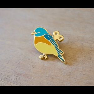 Wind Up Bird Enamel Pin by Sleepy Mountain